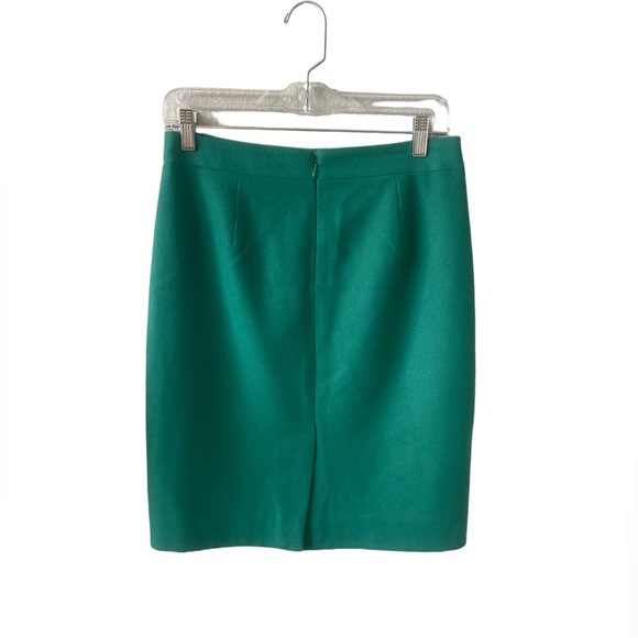 J. CREW Emerald Green Fully Lined Wool Pencil Skirt Size 2 - Picture 5 of 9